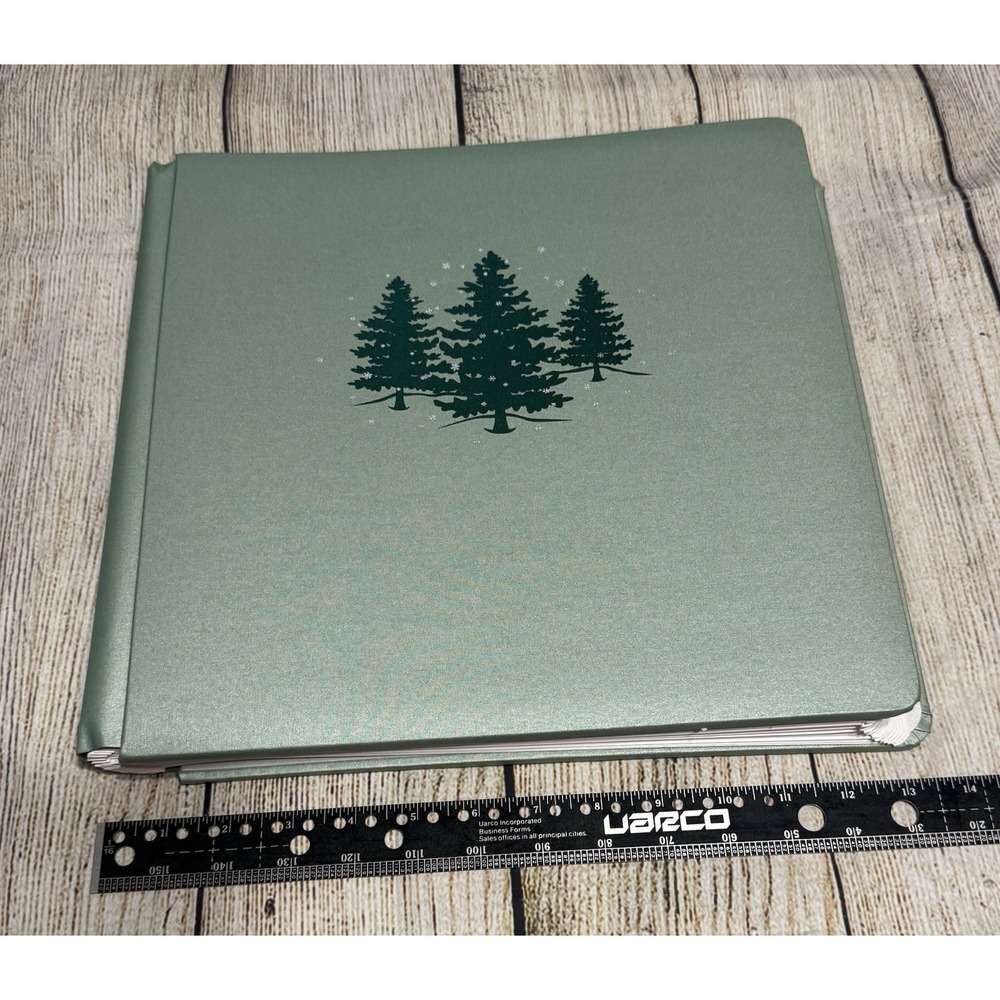 Creative Memories 12x12 Flex-Hinge Scrap Album Book Green XMas Trees & 29 pgs - Picture 1 of 4